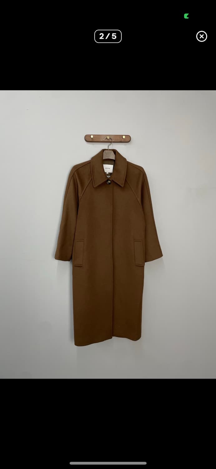 모한 울 버튼 카멜 롱 코트 A3344 상품이미지2