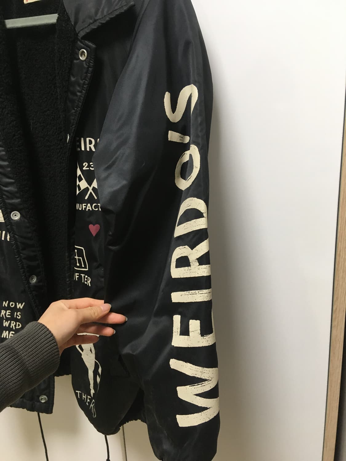 Weirdo 위얼도 빈티지 블랙 나일론 디테일 자켓 상품이미지5