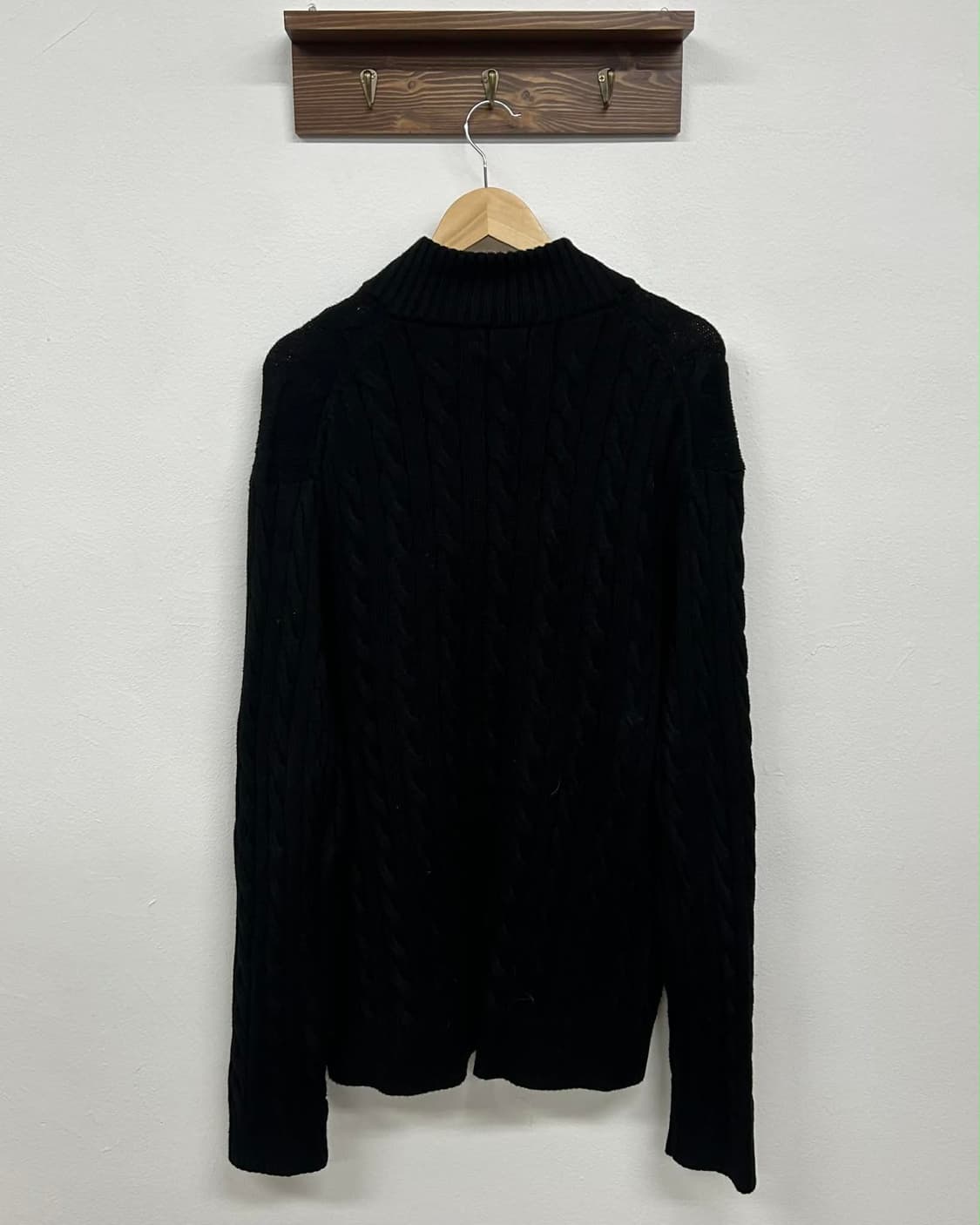 [XXL] 폴로 랄프로렌 블랙 케이블 니트 하프 집업 상품이미지2