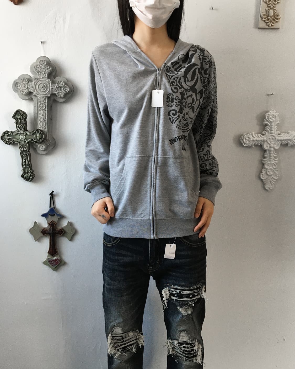 Printing point hood zip up 상품이미지7
