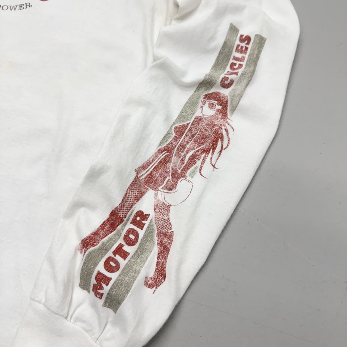 할리데이비슨 모터싸이클 그래픽 빈티지 롱슬리브 긴팔 티셔츠 화이트 상품이미지4