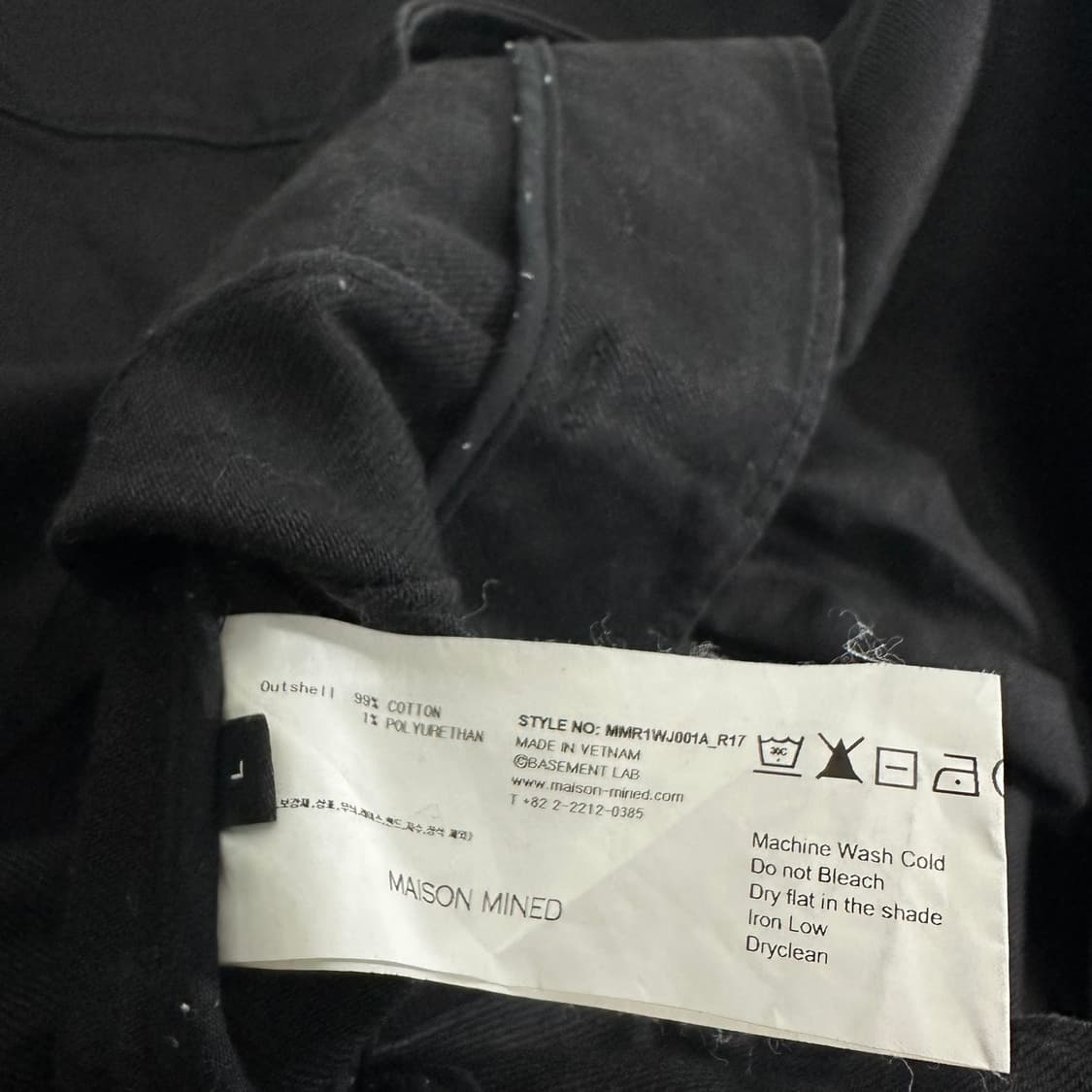 L 메종미네드 흑청 오버핏 크롭 데님자켓 상품이미지6