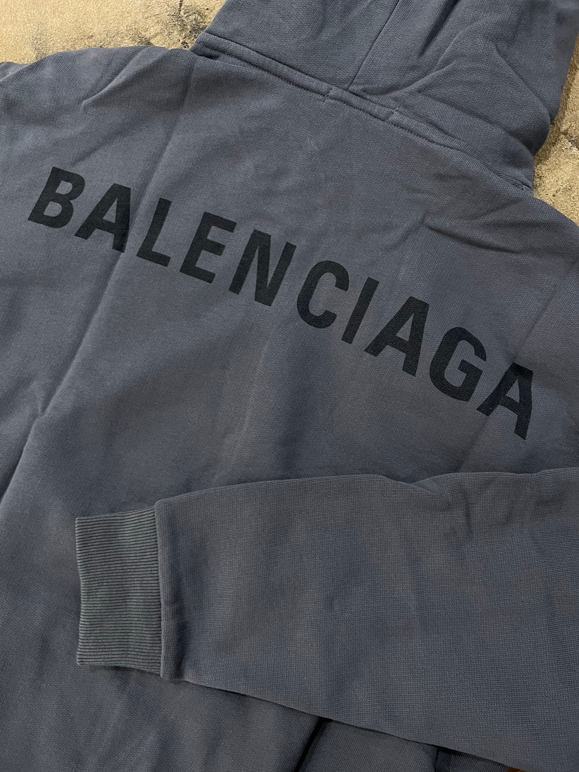 발렌시아가/그레이 피그먼트워싱 후드티(S) 상품이미지5