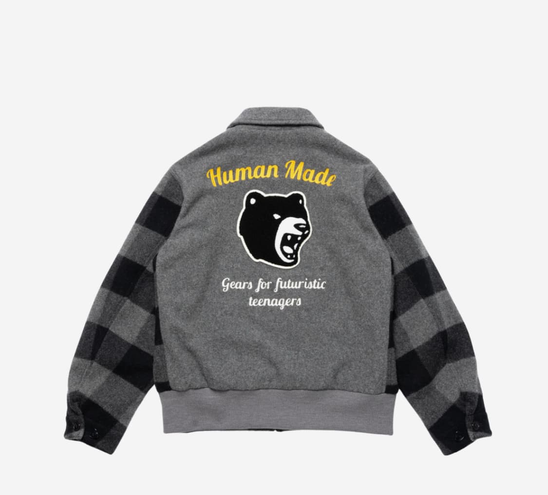휴먼메이드 곰 럼버 자켓 그레이/블랙 상품이미지1