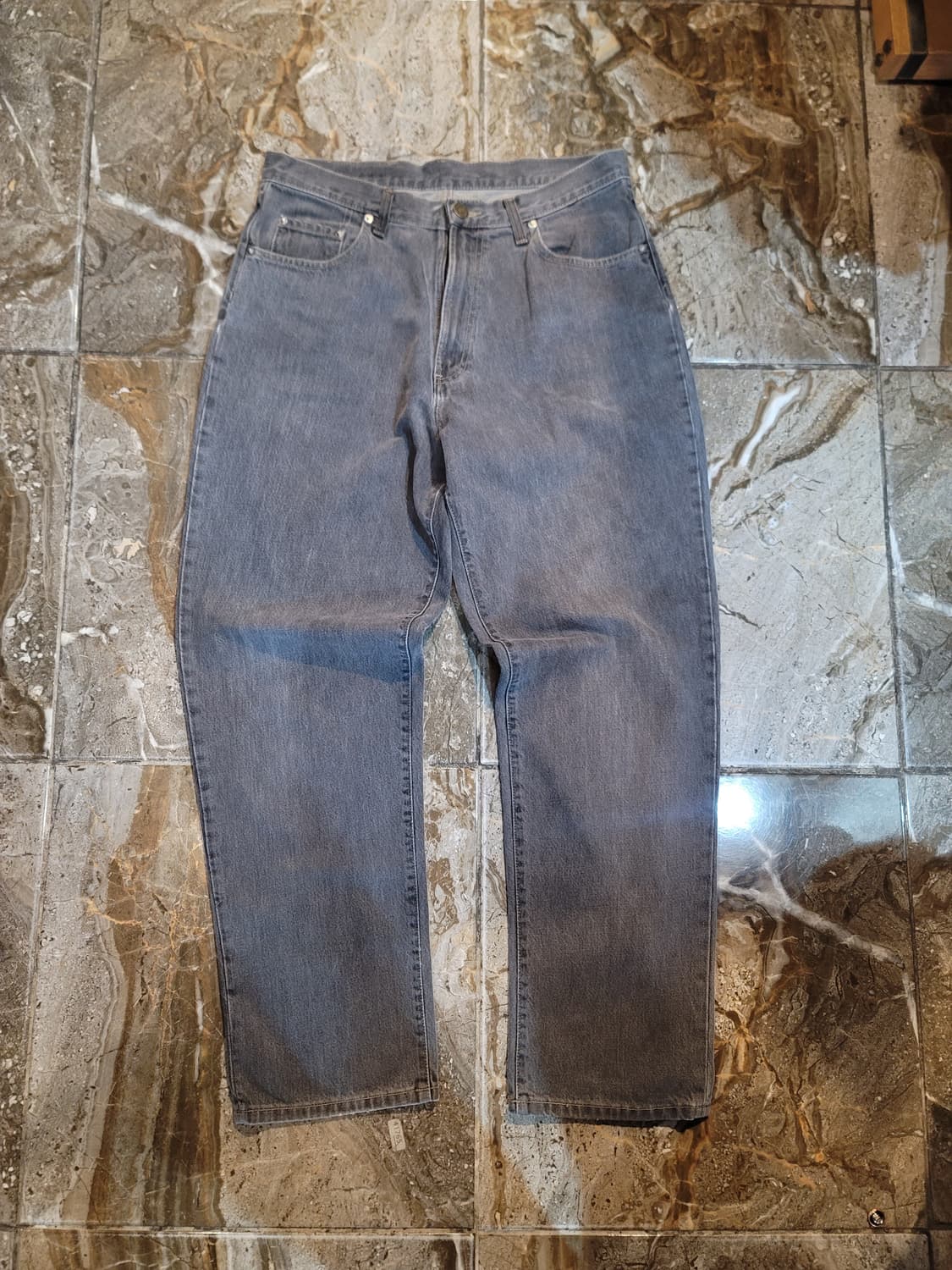 더블알엘 다크그레이 와이드 데님팬츠  상품이미지2