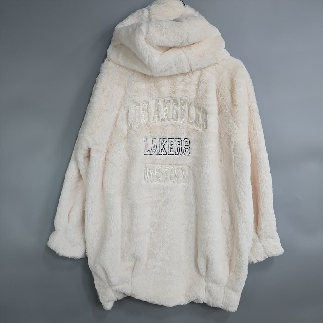 NBA 로스앤젤레스 레이커스 퍼 후드집업 아이보리 XS 상품이미지5