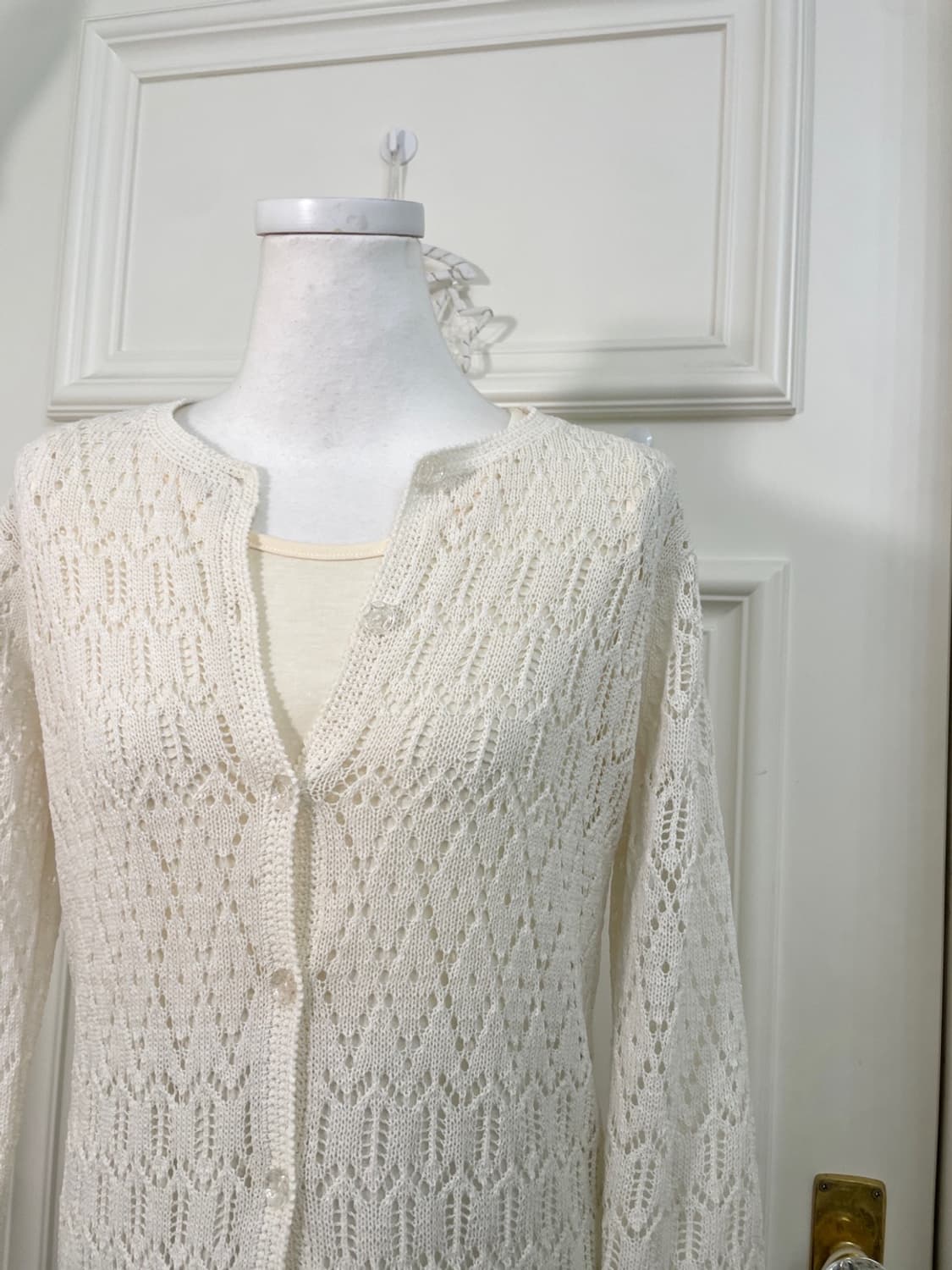 ivory crochet basic cardigan&sheer yello 상품이미지7