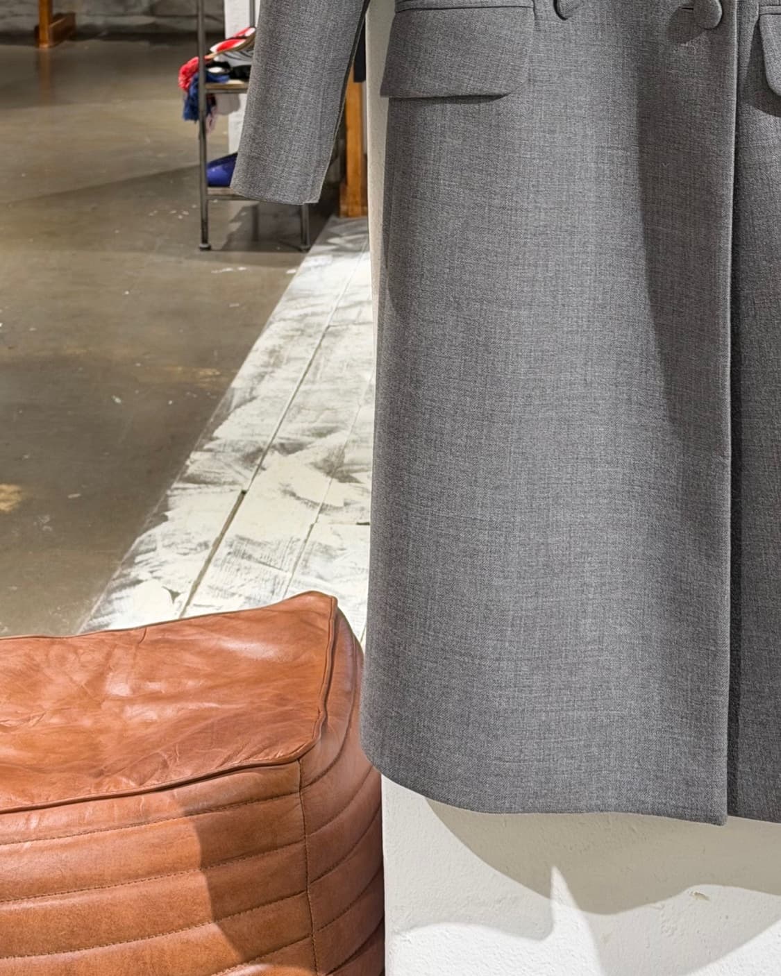 프라다 그레이 더블 브레스트 울 코트 상품이미지5