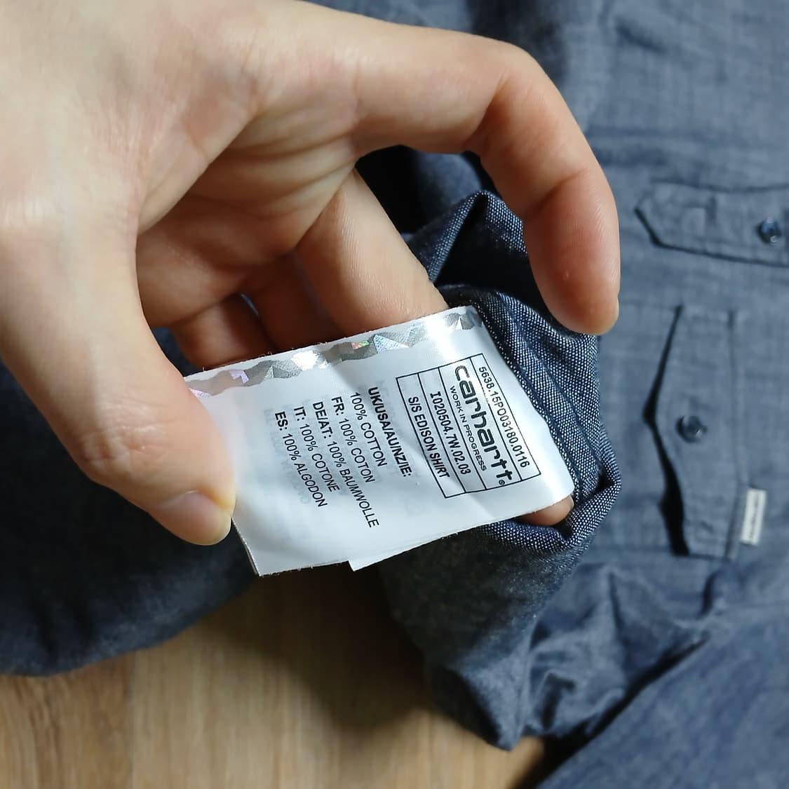 carhartt 칼하트 wip 에디슨 인디고 반팔 셔츠 상품이미지6
