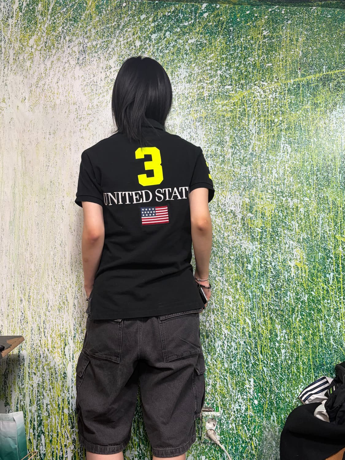 폴로 빅포니 치프키프 USA 블랙 형광 반팔 카라 티셔츠 S 상품이미지3