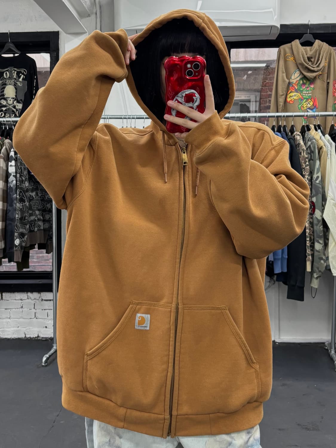 칼하트 써멀 브라운 후드집업 상품이미지3