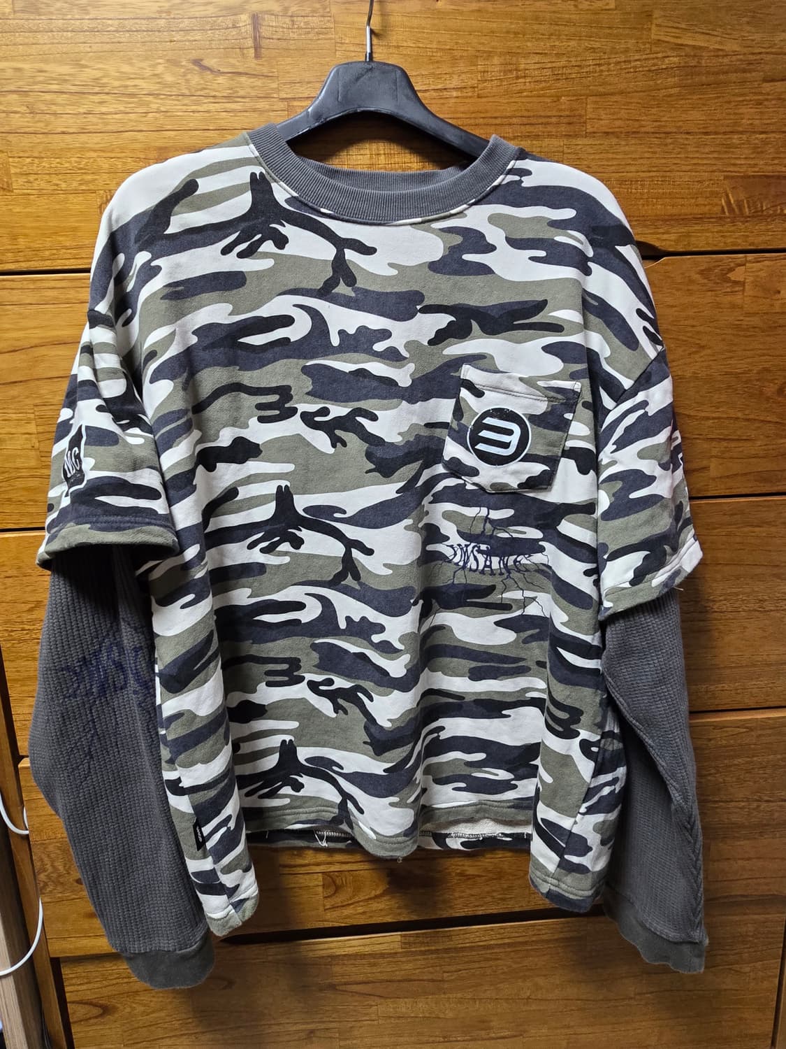 [2사이즈 ] 인세인개러지 카모 레이어드 긴팔티 상품이미지2