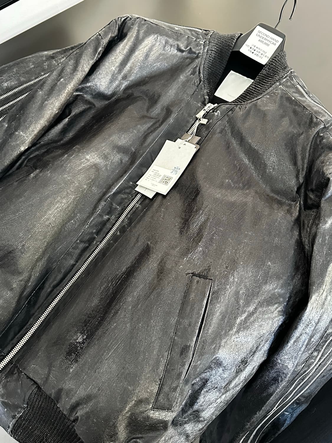 undermycar GYROS 레더 봄버 자켓 블랙 2사이즈 /새상품 상품이미지3