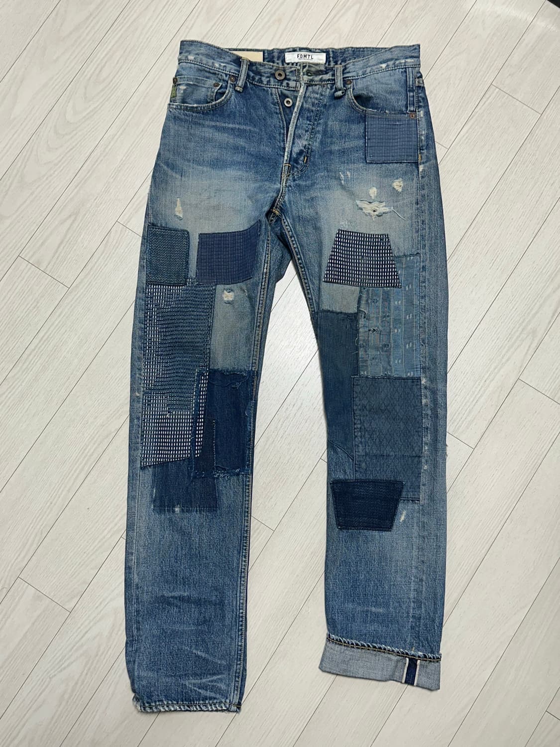 Fdmtl denim 클래식 스트레이트 펀드멘탈 보로 데님 상품이미지1