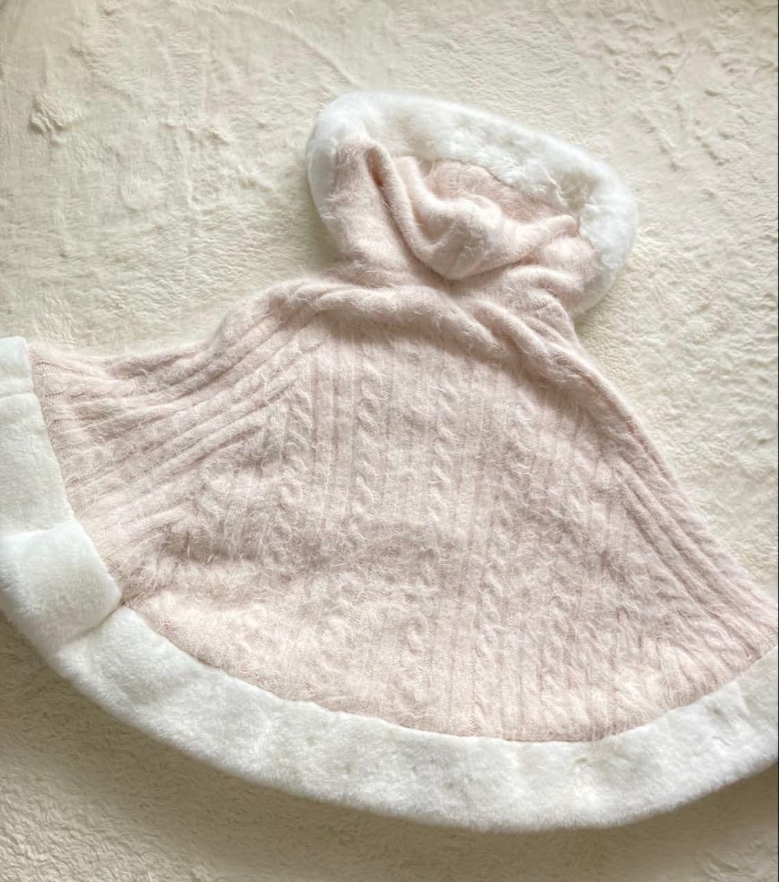 리즈리사 연핑크 후드 폼폼이 리본 케이프 판초 양산형 히메갸루 상품이미지2