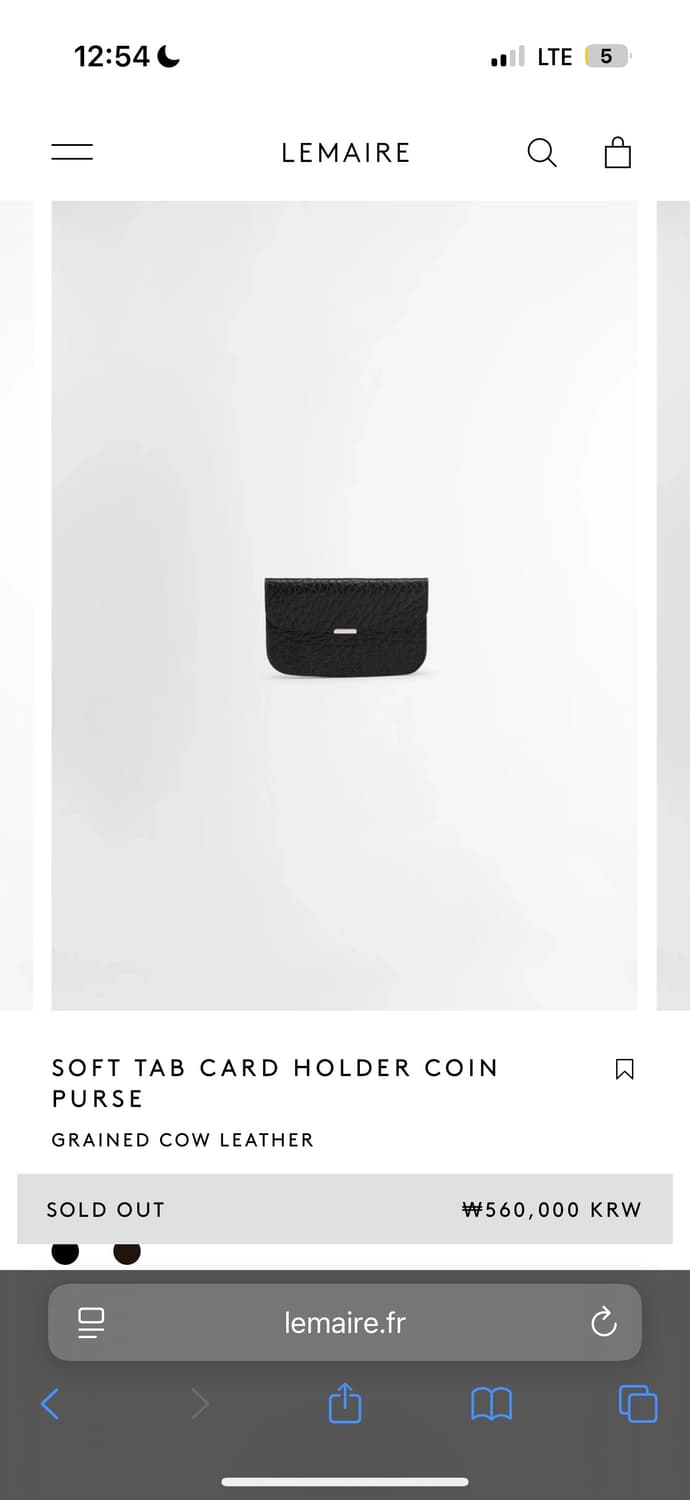 르메르 소프트 탭 카드 홀더 코인 펄스 블랙 OS 상품이미지4