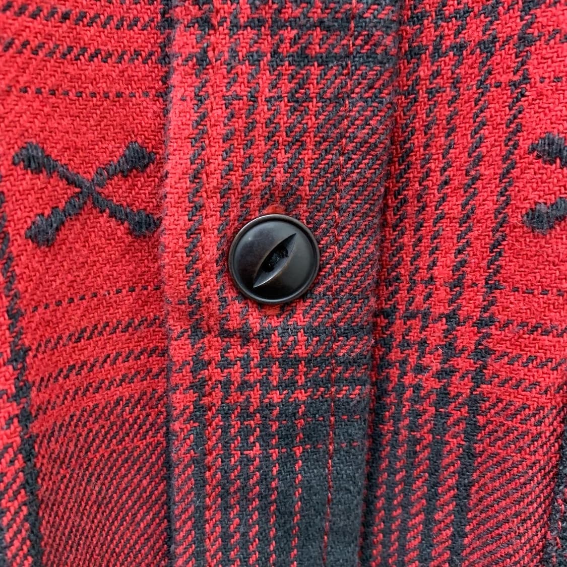 벤슨 레드 체크 빅로고 본패턴 자수 헤비 셔츠  상품이미지7