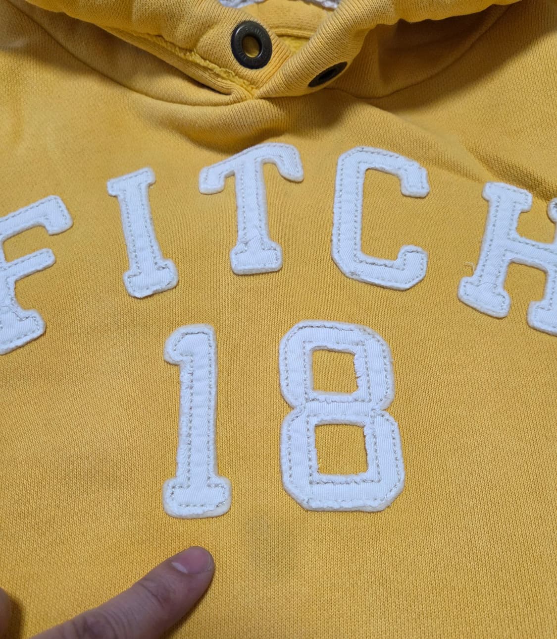 아베크롬비 로고패치 옐로우 후드티 상품이미지7