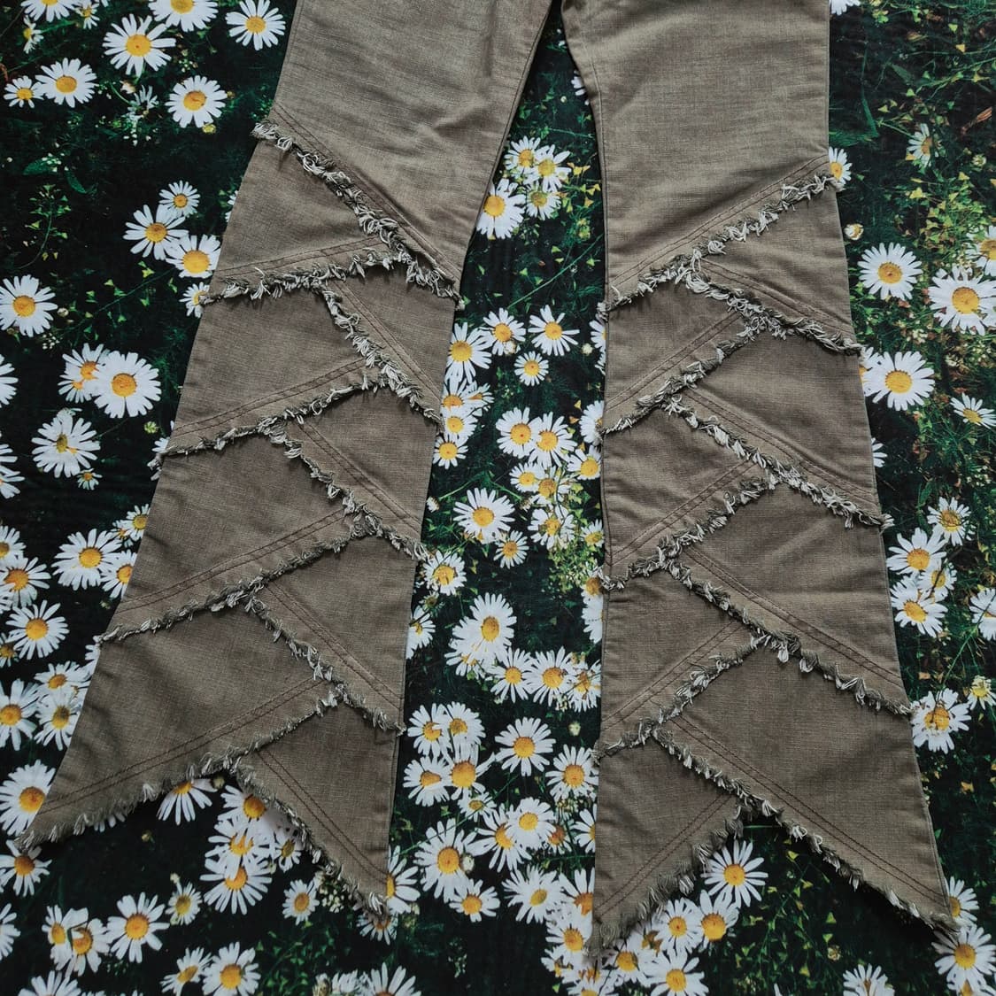 LOVE BOAT 카키색 데님 컷아웃 골반 팬츠 28 새상품 상품이미지2