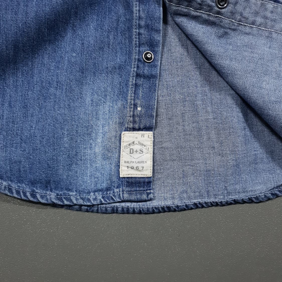 실측 S) 폴로 데님앤서플라이 랄프로렌 웨스턴 투포켓 패치 데님 셔츠 상품이미지4