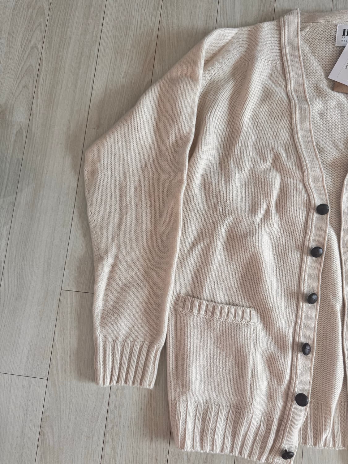 할리오브스코틀랜드  울 가디건 L 아이보리 (새상품) 상품이미지5