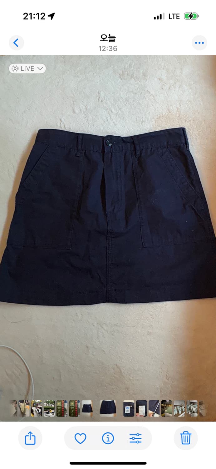 DANTON 단톤 네이비 면 스커트 상품이미지2