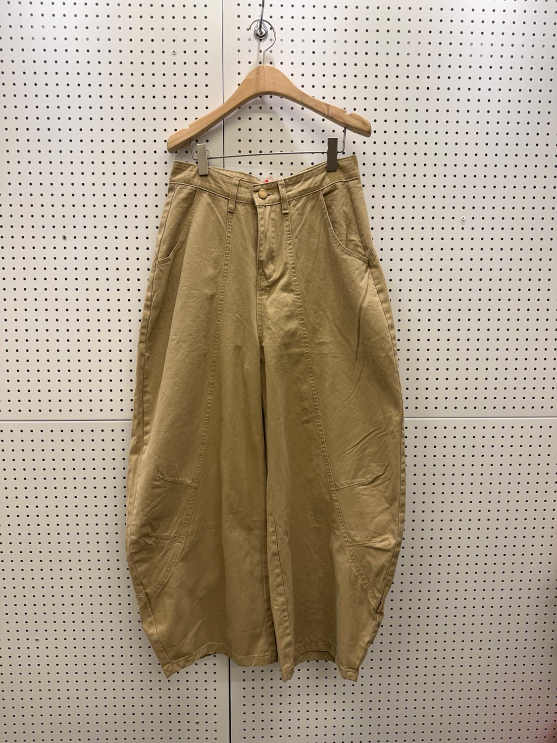 빈티지 베이지 커브드 코튼 팬츠 U561 상품이미지2