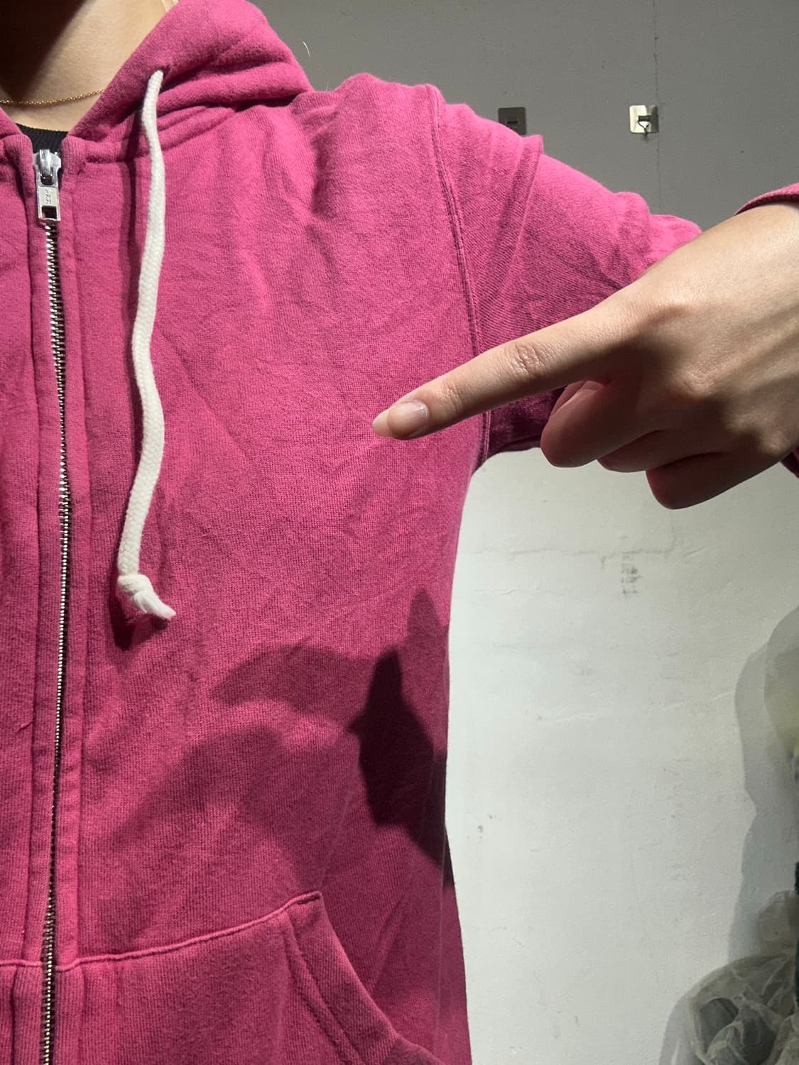 챔피온 버건디 후드 집업 로고 져지 M 상품이미지4