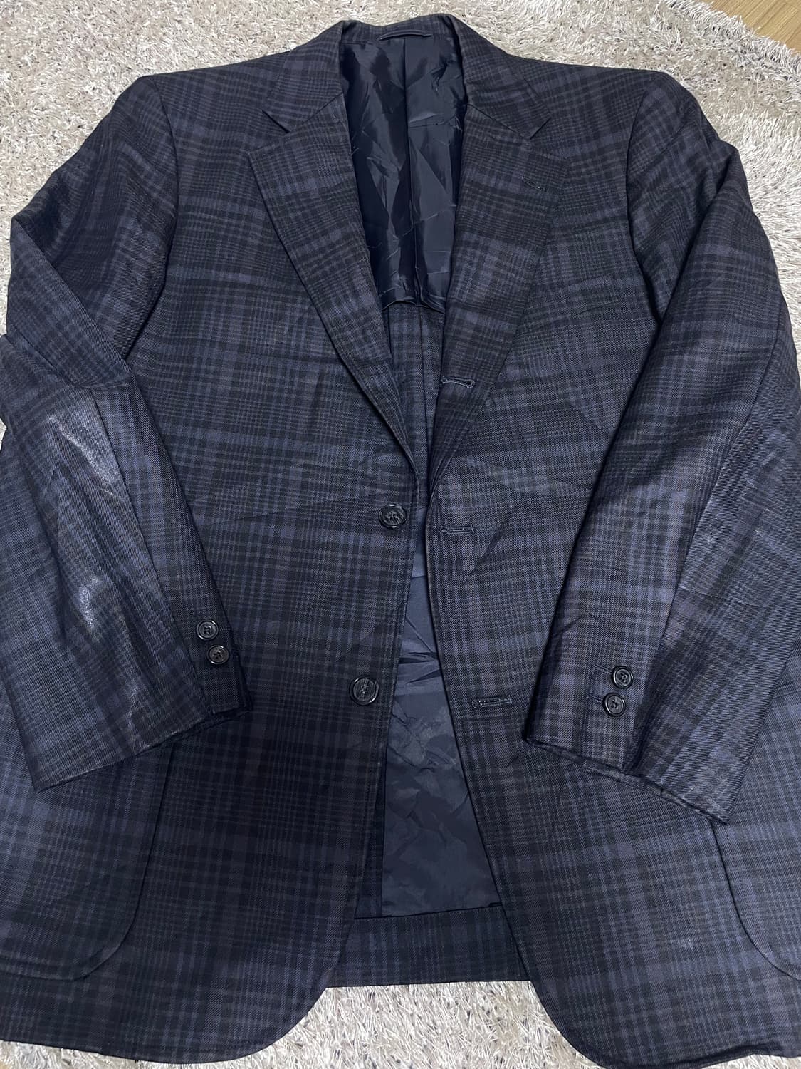 일제 NEWYORKER 체크 블레이저 사이즈 105 상품이미지2