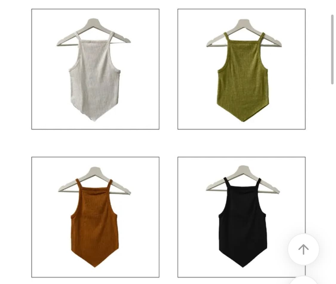 보크어 컷팅 언발 슬림 홀터넥 나시 (오렌지) 상품이미지2