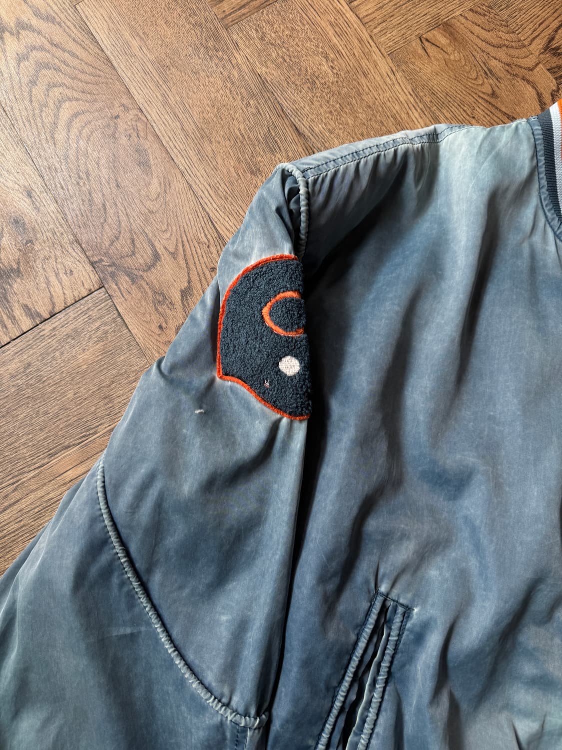 [L]90's NFL 시카고 베어스 빈티지 페이딩 바시티 자캣 상품이미지4