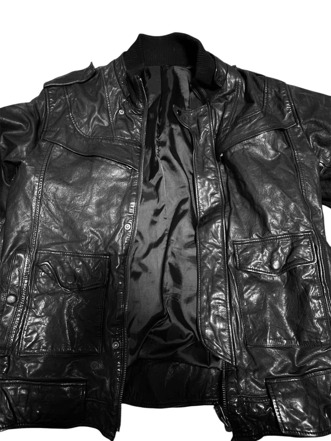 빈티지 포켓레더 자켓 락시크릭오웬스하이엔드깔펑크다크웨어디올그런지펑크 상품이미지6
