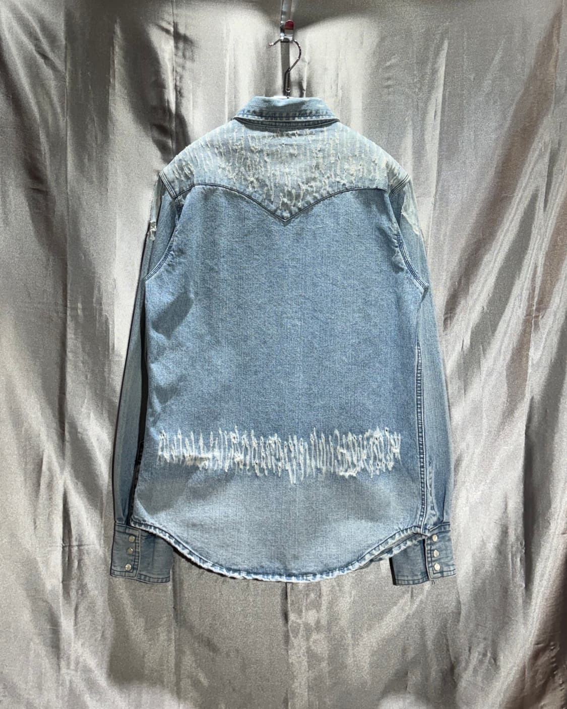 S RED Wing 레드윙 워싱 데미지 버튼 카라 데님 셔츠  상품이미지3