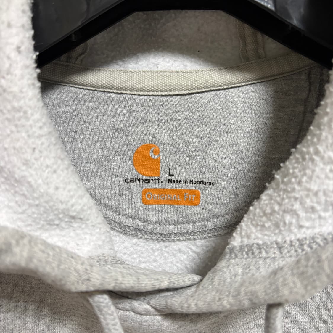 칼하트 로고 패치 기모 후드티 / 그레이, L 상품이미지4
