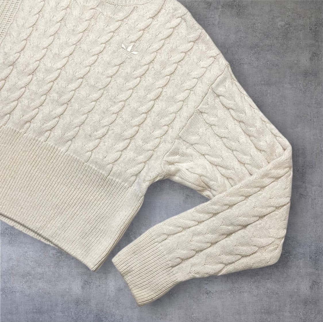 아디다스 Adidas 아이보리 하이넥 케이블 니트 S 상품이미지7