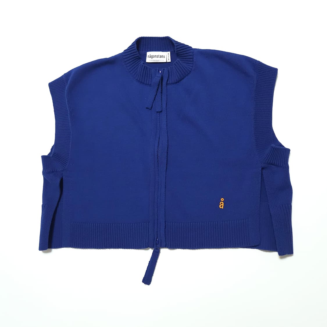 나곤스탄스 컷아웃 크롭 집업 베스트 블루 미디움 상품이미지1