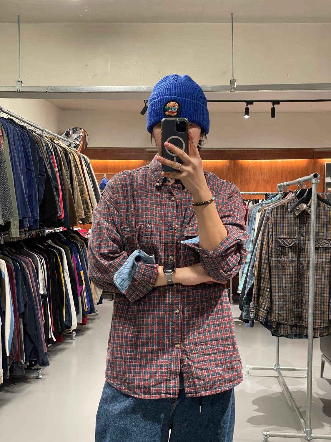 빈티지 체크 셔츠 상품이미지1