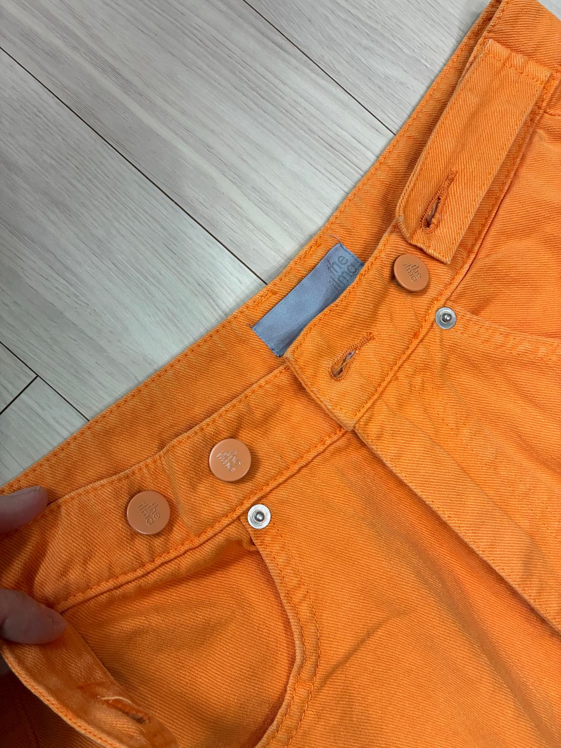 [더일마] 오렌지 어드저스터블 데님 진 (26-28인치 조절 가능) 상품이미지2