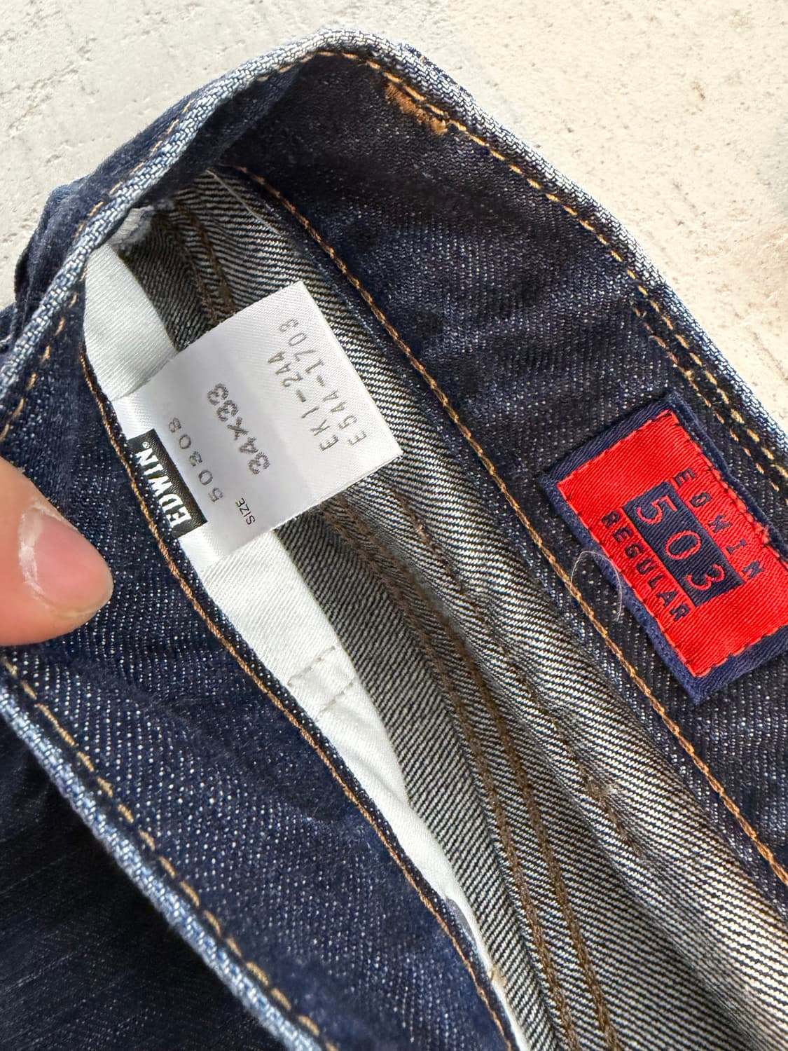 EDWIN 503 레귤러핏 청바지 34x33 상품이미지3