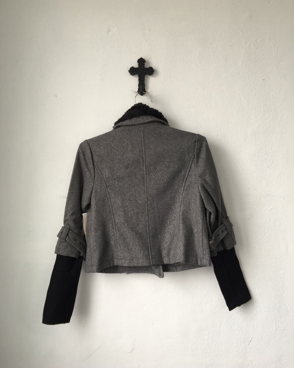 Fur trimming woolen rider jacket 상품이미지3