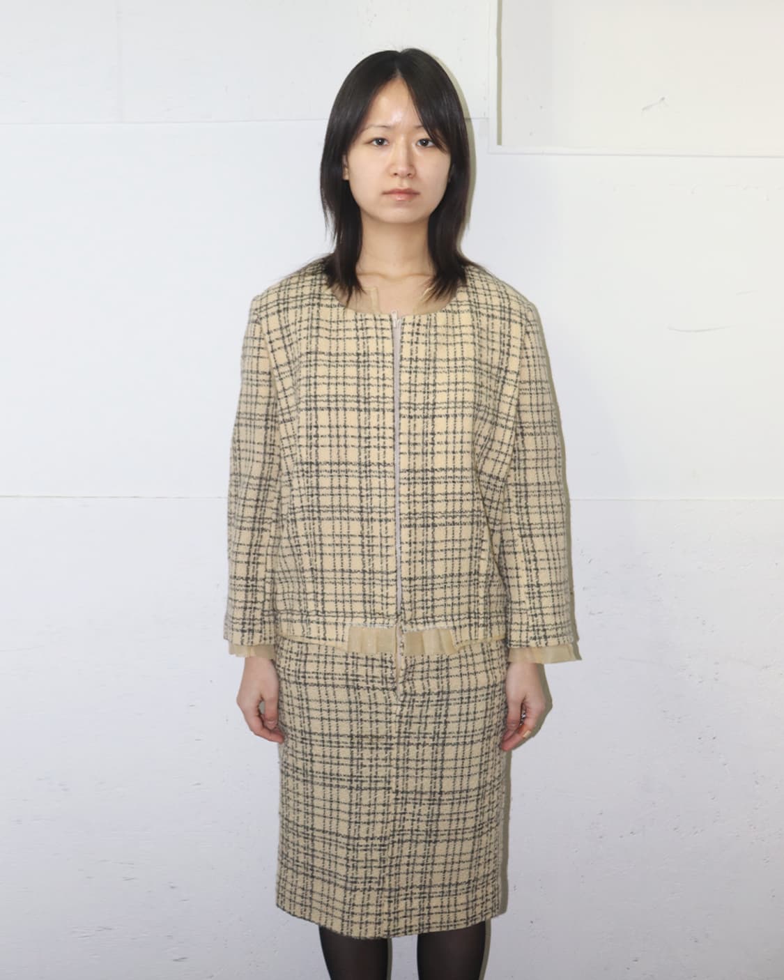 꼼데가르송 AD1997 레이어드 트위드 집업 드레스 상품이미지1