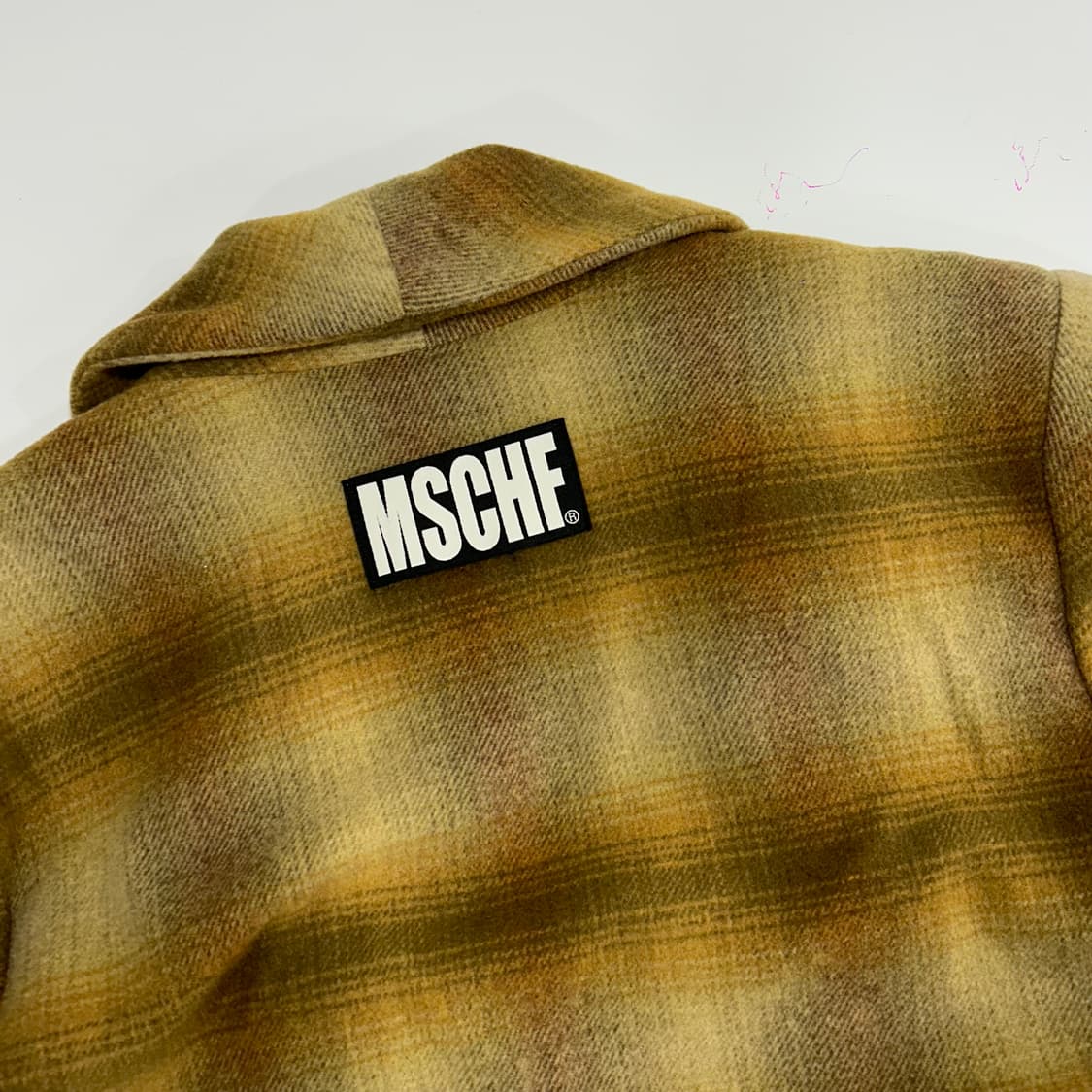 Mischief 미스치프 옐로우 체크 울 맥시 로브 코트  상품이미지6