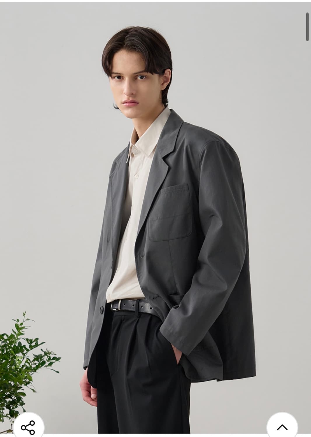 (XL) 드로우핏 릴렉스드 오피스 CN 블레이저 [CHARCOAL] 상품이미지5