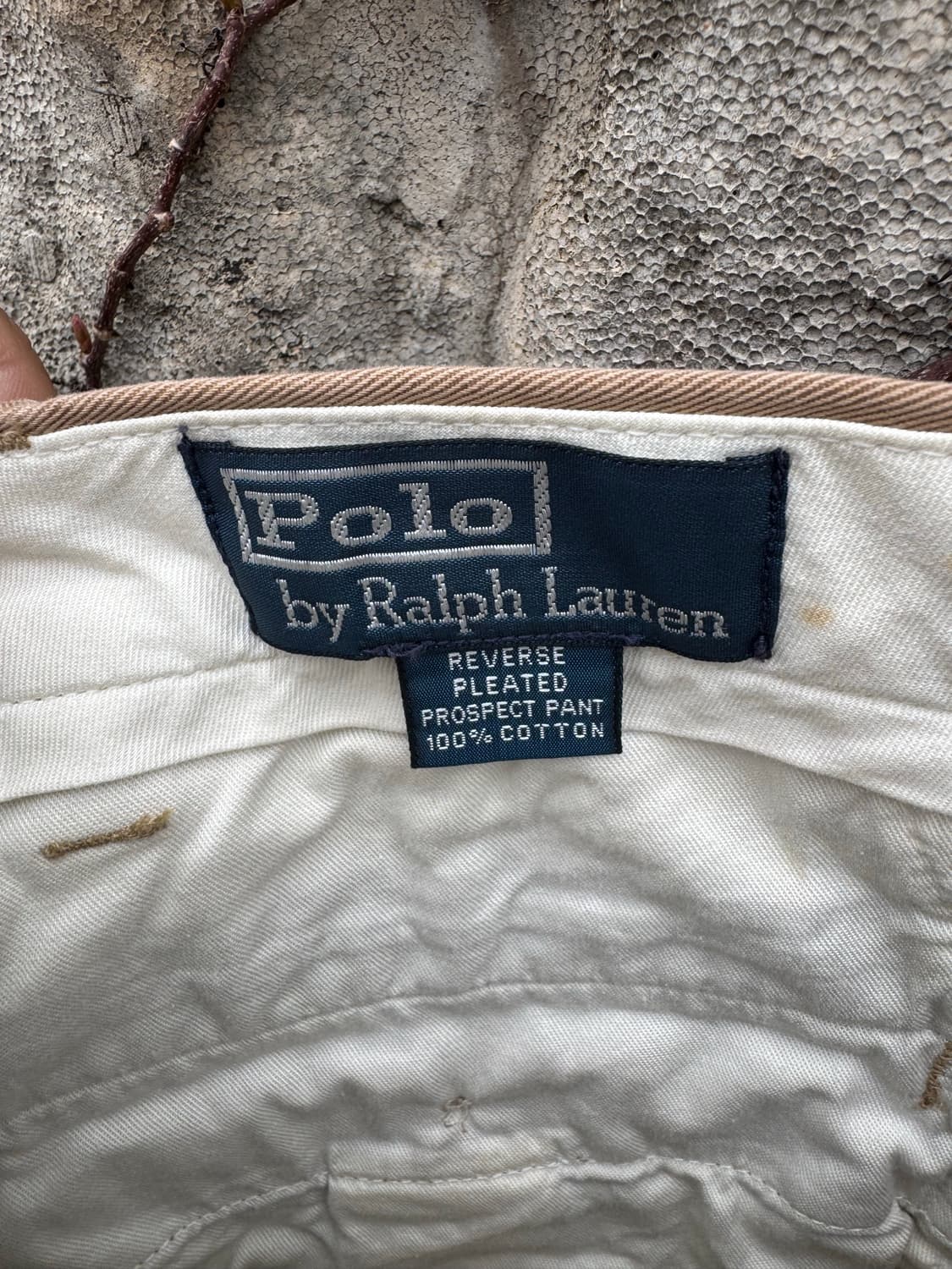 폴로 랄프로렌 빈티지 리버스 플리츠 치노 팬츠 브라운 32 상품이미지5
