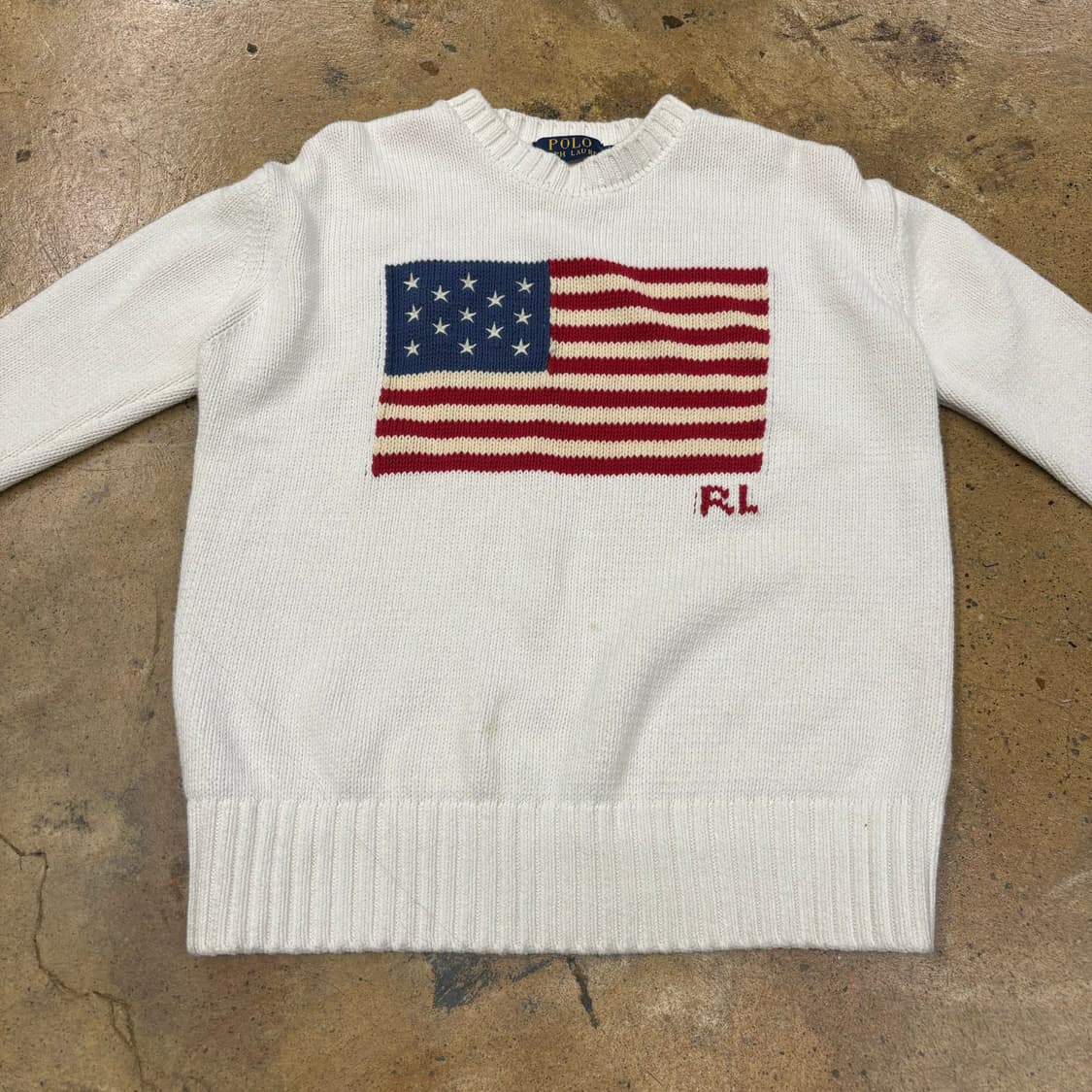 폴로 랄프로렌 화이트 성조기 니트 상품이미지3