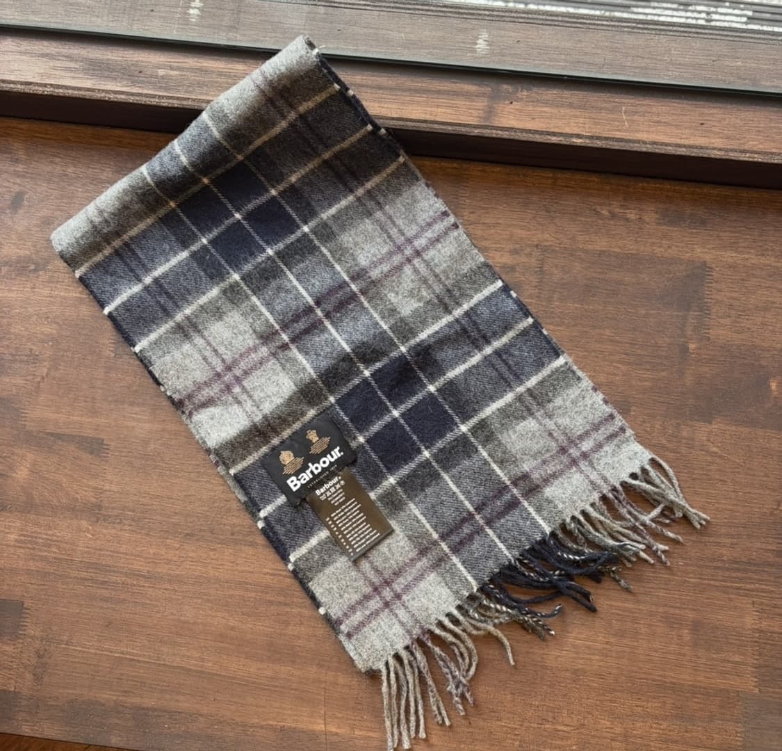 15372 - 바버 체크 울 머플러 (울 90% 캐시미어 10%) 상품이미지2