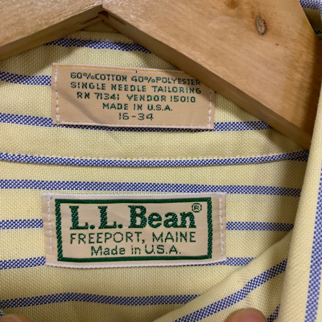 엘엘빈 빈티지 옐로우 스트라이브 오버핏 셔츠 상품이미지8