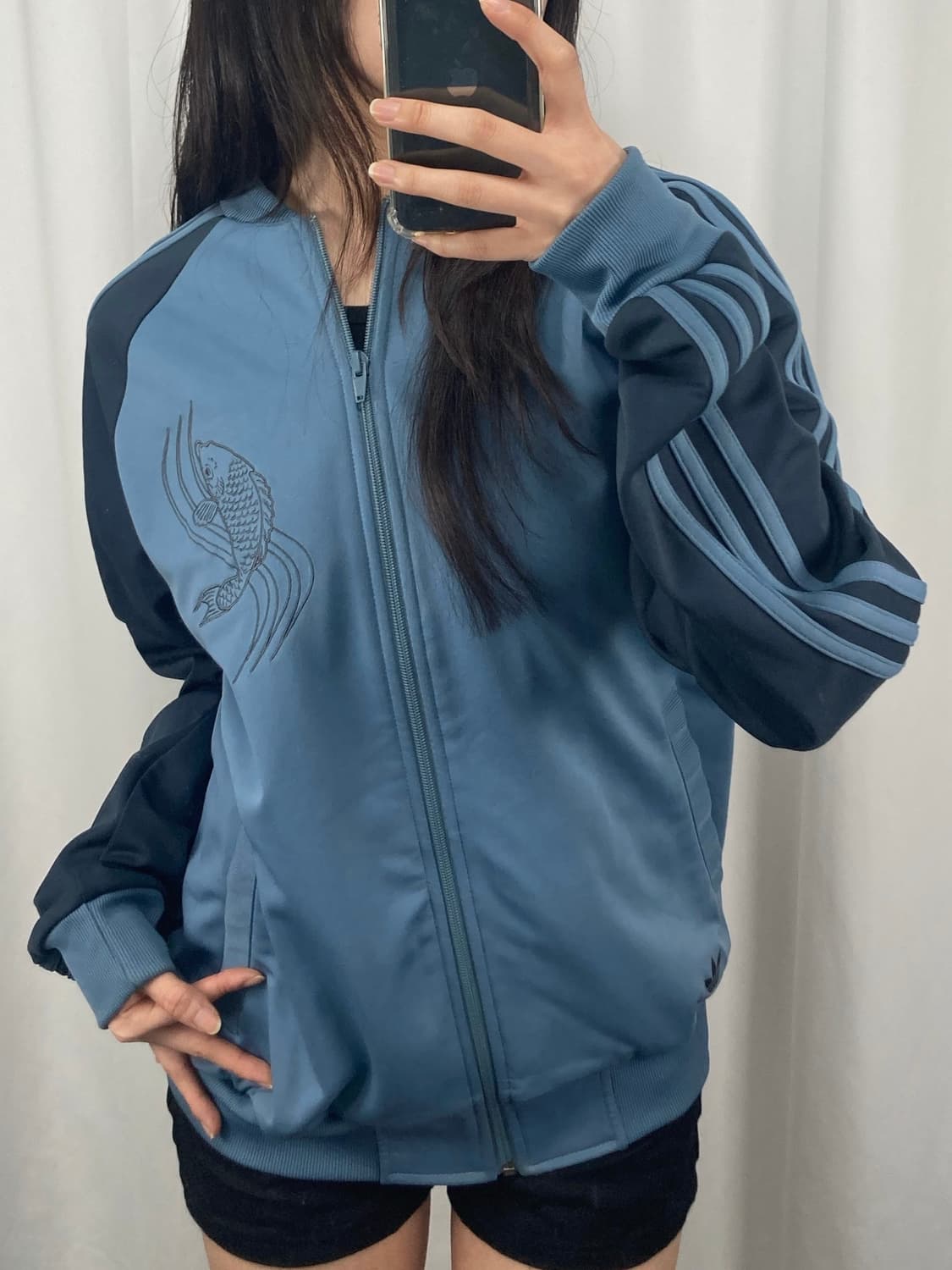 아디다스 블루 네이비 잉어자수 져지 상품이미지2