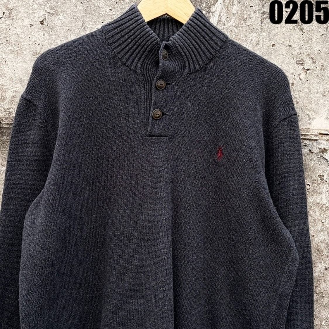 폴로 랄프로렌 헨리넥 버튼 니트 스웨터 XL 차콜그레이 0205 상품이미지2