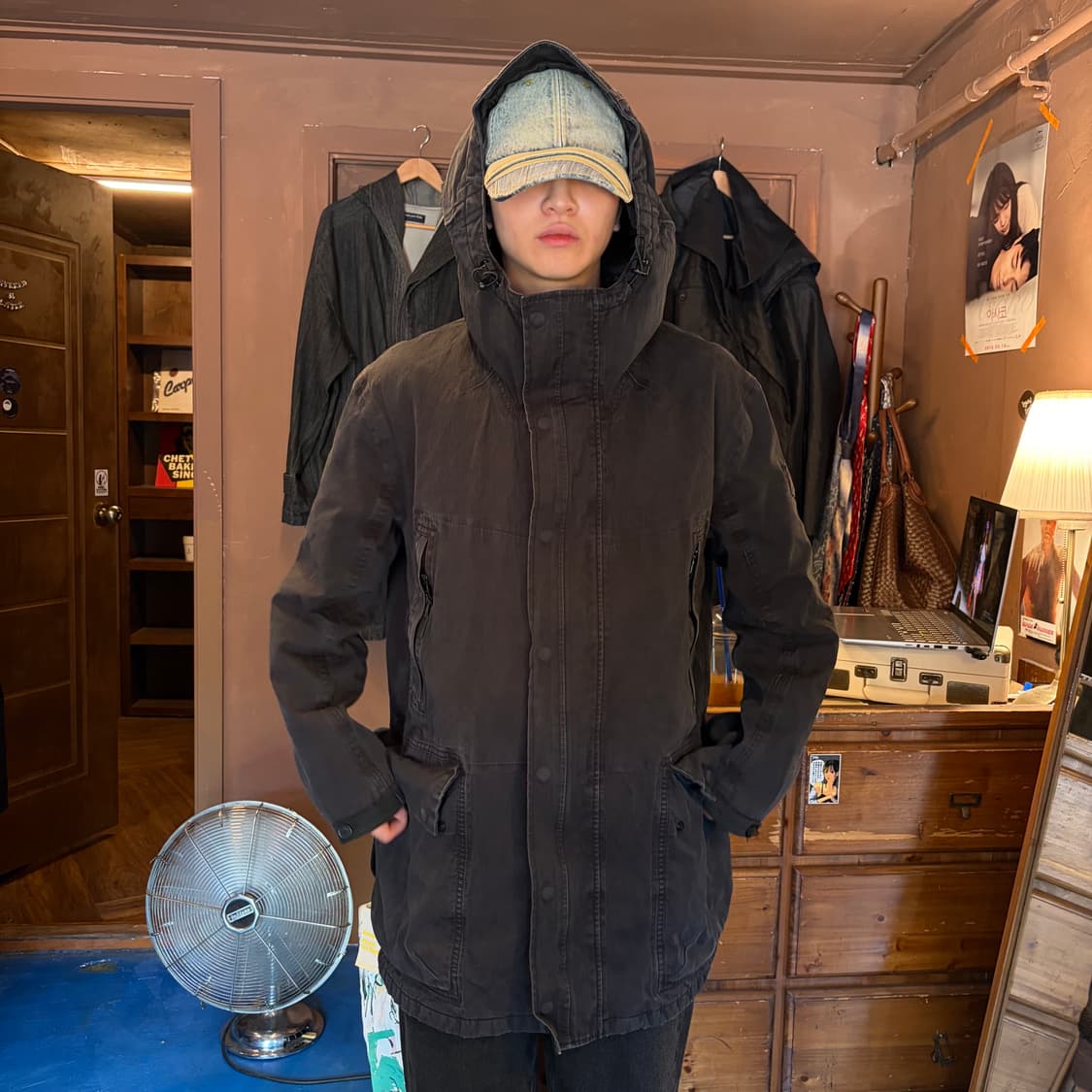 ARMANI EXCHANGE 밀리터리 후디드 투웨이 파카 XL 상품이미지4